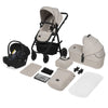 Carucior 3 in 1, Lionelo, Amber Plus, Cadru aluminiu, Cu landou intarit si salteluta moale, Cu scoica auto testata ADAC, Reversibil, Maner ajustabil, Cu accesorii, Cu ventilatie panoramica 3D, Pana la 22 kg, EN1888-1, EN1888-2, EN1466, ECE R129, Bej