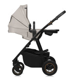 Carucior 3 in 1, Lionelo, Amber Plus, Cadru aluminiu, Cu landou intarit si salteluta moale, Cu scoica auto testata ADAC, Reversibil, Maner ajustabil, Cu accesorii, Cu ventilatie panoramica 3D, Pana la 22 kg, EN1888-1, EN1888-2, EN1466, ECE R129, Bej