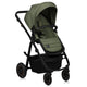 Carucior 3 in 1, Lionelo, Amber Plus, Cadru aluminiu, Cu landou intarit si salteluta moale, Cu scoica auto testata ADAC, Reversibil, Maner ajustabil, Cu accesorii, Cu ventilatie panoramica 3D, Pana la 22 kg, EN1888-1, EN1888-2, EN1466, ECE R129, Verde