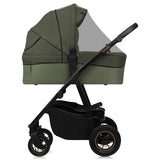 Carucior 3 in 1, Lionelo, Amber Plus, Cadru aluminiu, Cu landou intarit si salteluta moale, Cu scoica auto testata ADAC, Reversibil, Maner ajustabil, Cu accesorii, Cu ventilatie panoramica 3D, Pana la 22 kg, EN1888-1, EN1888-2, EN1466, ECE R129, Verde