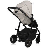 Carucior 3 in 1, Lionelo, Amber Plus, Cadru aluminiu, Cu landou intarit si salteluta moale, Cu scoica auto testata ADAC, Reversibil, Maner ajustabil, Cu accesorii, Cu ventilatie panoramica 3D, Pana la 22 kg, EN1888-1, EN1888-2, EN1466, ECE R129, Bej