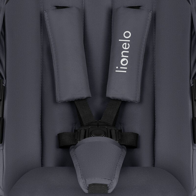 Carucior 3 in 1, Lionelo, Amber Plus, Cadru aluminiu, Cu landou intarit si salteluta moale, Cu scoica auto testata ADAC, Reversibil, Maner ajustabil, Cu accesorii, Cu ventilatie panoramica 3D, Pana la 22 kg, EN1888-1, EN1888-2, EN1466, ECE R129, Gri