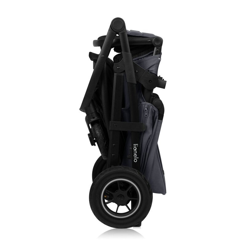 Carucior 3 in 1, Lionelo, Amber Plus, Cadru aluminiu, Cu landou intarit si salteluta moale, Cu scoica auto testata ADAC, Reversibil, Maner ajustabil, Cu accesorii, Cu ventilatie panoramica 3D, Pana la 22 kg, EN1888-1, EN1888-2, EN1466, ECE R129, Gri