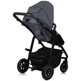 Carucior 3 in 1, Lionelo, Amber Plus, Cadru aluminiu, Cu landou intarit si salteluta moale, Cu scoica auto testata ADAC, Reversibil, Maner ajustabil, Cu accesorii, Cu ventilatie panoramica 3D, Pana la 22 kg, EN1888-1, EN1888-2, EN1466, ECE R129, Gri