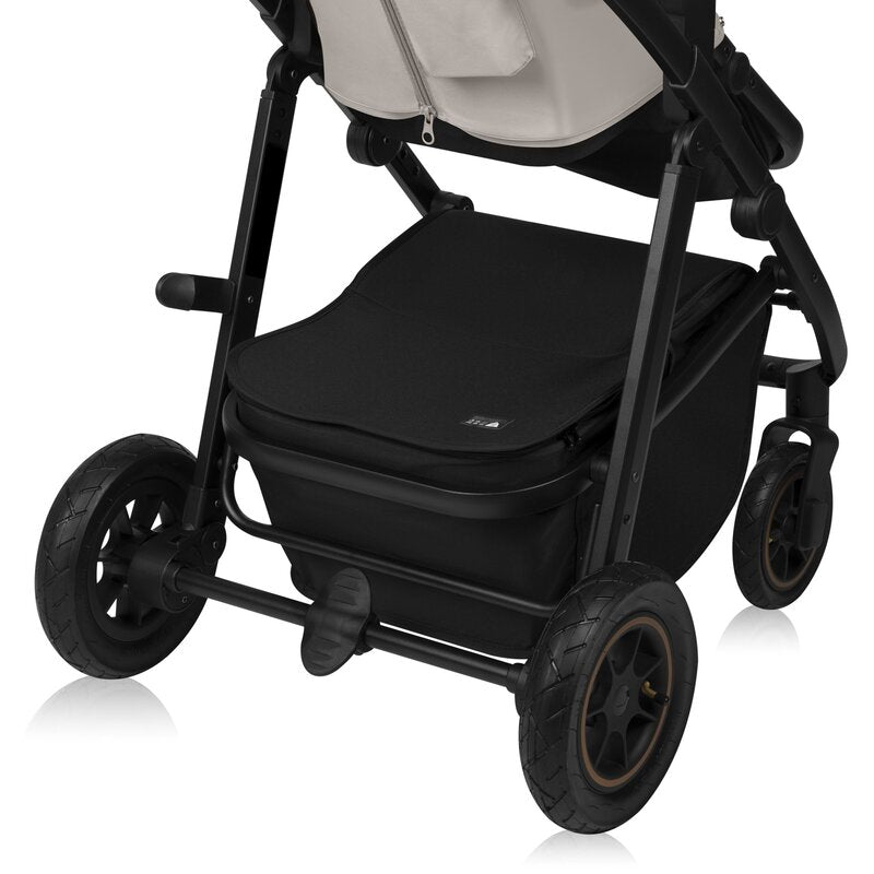 Carucior 3 in 1, Lionelo, Amber Plus, Cadru aluminiu, Cu landou intarit si salteluta moale, Cu scoica auto testata ADAC, Reversibil, Maner ajustabil, Cu accesorii, Cu ventilatie panoramica 3D, Pana la 22 kg, EN1888-1, EN1888-2, EN1466, ECE R129, Bej