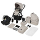 Carucior 3 in 1, Lionelo, Amber Plus, Cadru aluminiu, Cu landou intarit si salteluta moale, Cu scoica auto testata ADAC, Reversibil, Maner ajustabil, Cu accesorii, Cu ventilatie panoramica 3D, Pana la 22 kg, EN1888-1, EN1888-2, EN1466, ECE R129, Bej