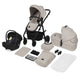 Carucior 3 in 1, Lionelo, Amber Plus, Cadru aluminiu, Cu landou intarit si salteluta moale, Cu scoica auto testata ADAC, Reversibil, Maner ajustabil, Cu accesorii, Cu ventilatie panoramica 3D, Pana la 22 kg, EN1888-1, EN1888-2, EN1466, ECE R129, Bej