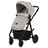 Carucior 3 in 1, Lionelo, Amber Plus, Cadru aluminiu, Cu landou intarit si salteluta moale, Cu scoica auto testata ADAC, Reversibil, Maner ajustabil, Cu accesorii, Cu ventilatie panoramica 3D, Pana la 22 kg, EN1888-1, EN1888-2, EN1466, ECE R129, Bej