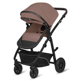 Carucior 3 in 1, Lionelo, Bianka, Transformabil, Cadru aluminiu, Cu landou si salteluta moale, Cu scoica auto, Cu multiple accesorii, Sustine 22 kg, 0 luni+, EN1466:2014+AC:2015, EN1888, Bej Taupe