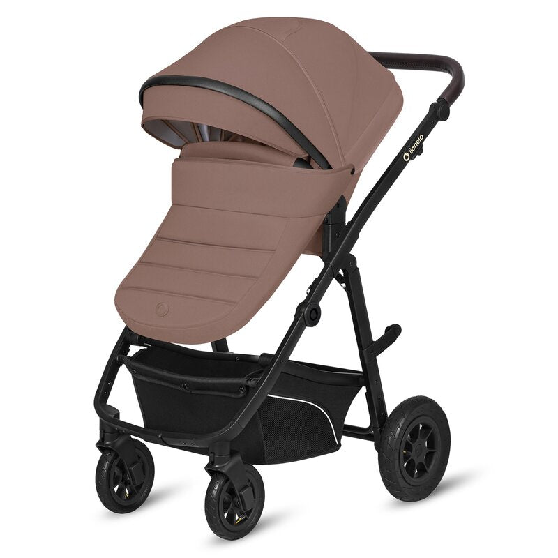 Carucior 3 in 1, Lionelo, Bianka, Transformabil, Cadru aluminiu, Cu landou si salteluta moale, Cu scoica auto, Cu multiple accesorii, Sustine 22 kg, 0 luni+, EN1466:2014+AC:2015, EN1888, Bej Taupe