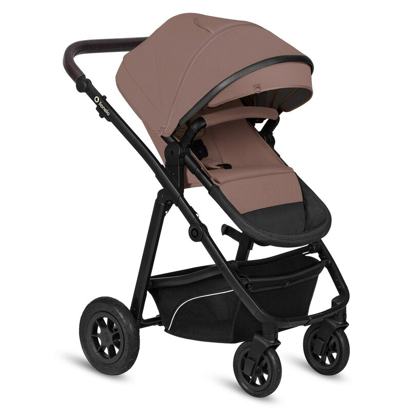 Carucior 3 in 1, Lionelo, Bianka, Transformabil, Cadru aluminiu, Cu landou si salteluta moale, Cu scoica auto, Cu multiple accesorii, Sustine 22 kg, 0 luni+, EN1466:2014+AC:2015, EN1888, Bej Taupe