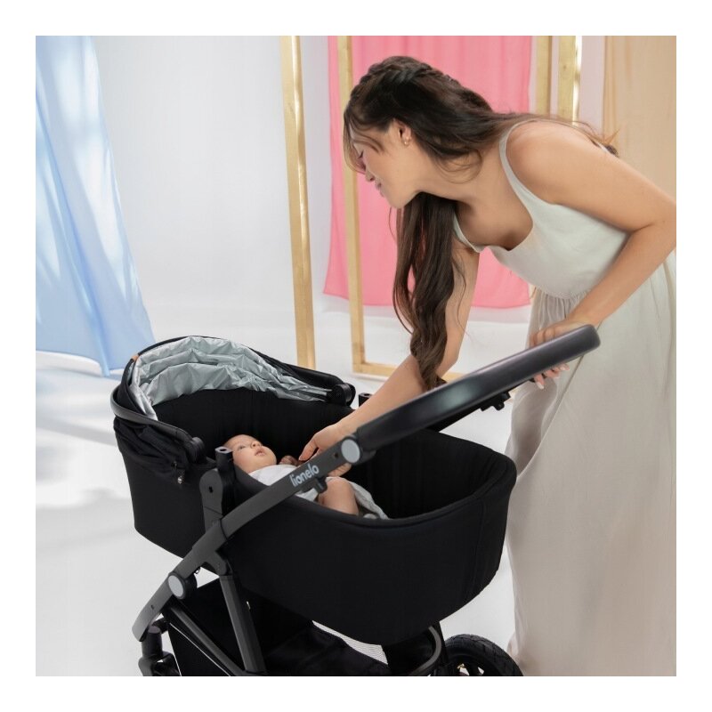 Carucior 3 in 1, Lionelo, Bianka, Transformabil, Cadru aluminiu, Cu landou si salteluta moale, Cu scoica auto, Cu multiple accesorii, Sustine 22 kg, 0 luni+, EN1466:2014+AC:2015, EN1888, Bej Taupe