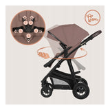 Carucior 3 in 1, Lionelo, Bianka, Transformabil, Cadru aluminiu, Cu landou si salteluta moale, Cu scoica auto, Cu multiple accesorii, Sustine 22 kg, 0 luni+, EN1466:2014+AC:2015, EN1888, Bej Taupe