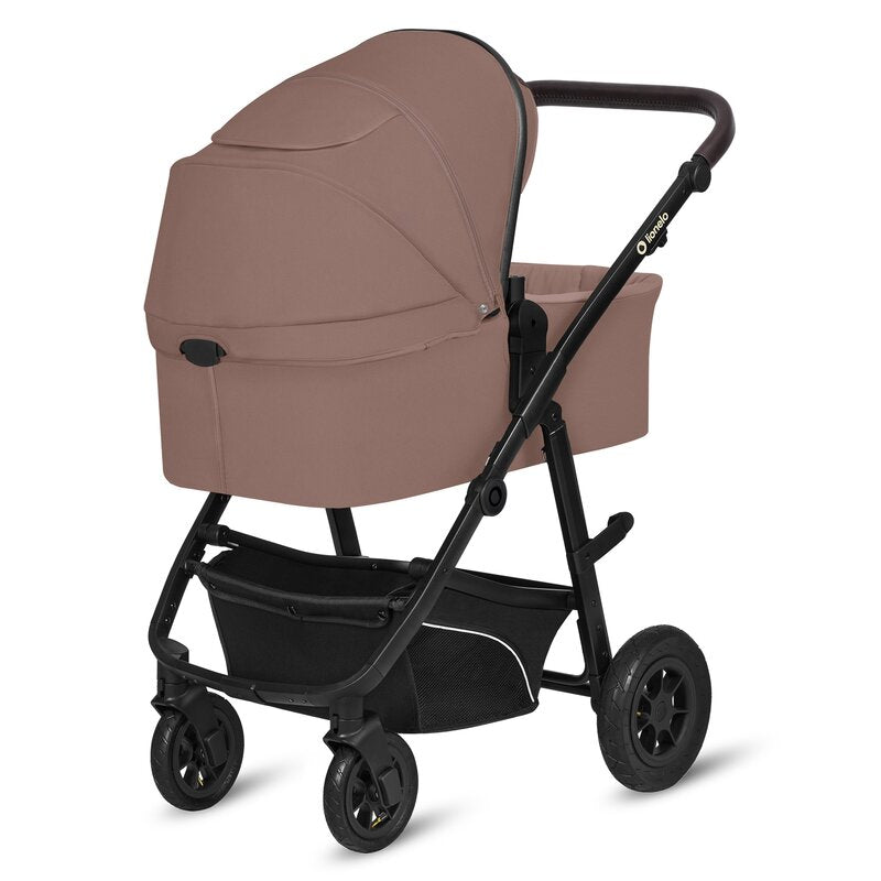 Carucior 3 in 1, Lionelo, Bianka, Transformabil, Cadru aluminiu, Cu landou si salteluta moale, Cu scoica auto, Cu multiple accesorii, Sustine 22 kg, 0 luni+, EN1466:2014+AC:2015, EN1888, Bej Taupe