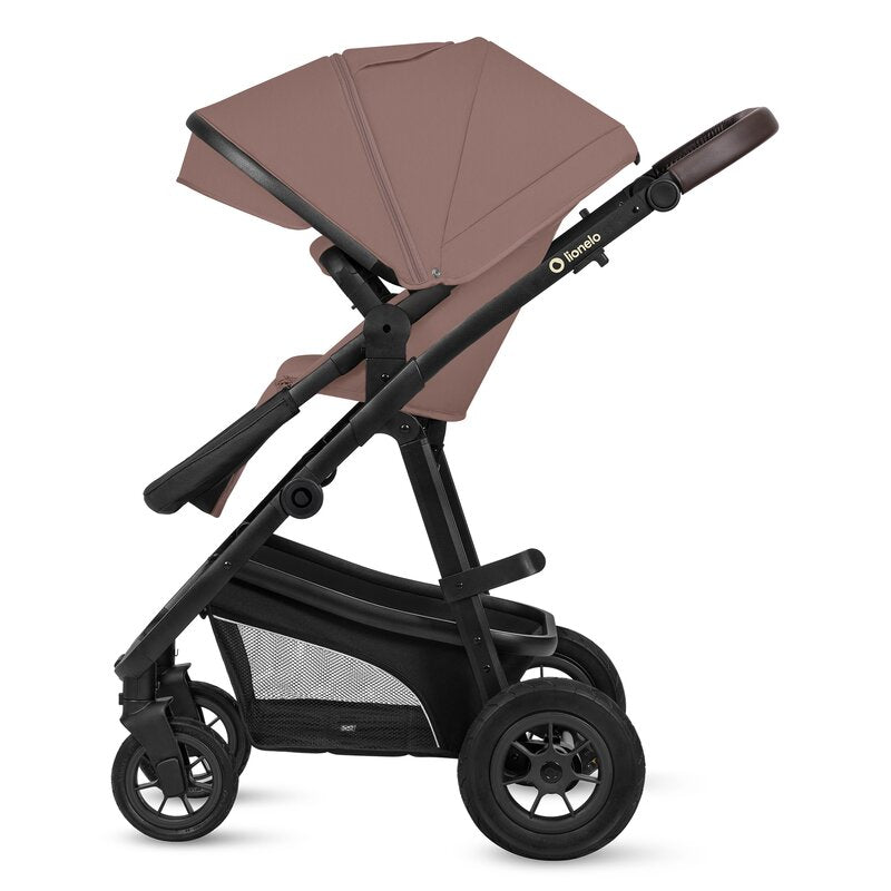Carucior 3 in 1, Lionelo, Bianka, Transformabil, Cadru aluminiu, Cu landou si salteluta moale, Cu scoica auto, Cu multiple accesorii, Sustine 22 kg, 0 luni+, EN1466:2014+AC:2015, EN1888, Bej Taupe