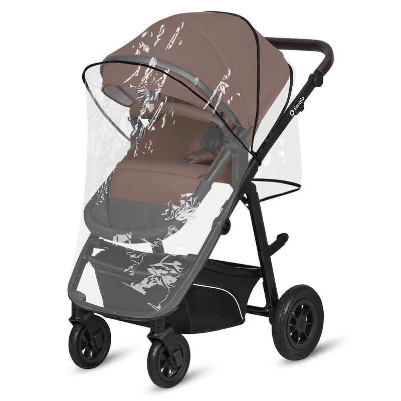 Carucior 3 in 1, Lionelo, Bianka, Transformabil, Cadru aluminiu, Cu landou si salteluta moale, Cu scoica auto, Cu multiple accesorii, Sustine 22 kg, 0 luni+, EN1466:2014+AC:2015, EN1888, Bej Taupe