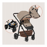 Carucior 3 in 1, Lionelo, Bianka, Transformabil, Cadru aluminiu, Cu landou si salteluta moale, Cu scoica auto, Cu multiple accesorii, Sustine 22 kg, 0 luni+, EN1466:2014+AC:2015, EN1888, Bej