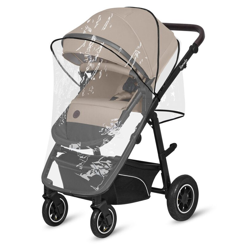 Carucior 3 in 1, Lionelo, Bianka, Transformabil, Cadru aluminiu, Cu landou si salteluta moale, Cu scoica auto, Cu multiple accesorii, Sustine 22 kg, 0 luni+, EN1466:2014+AC:2015, EN1888, Bej