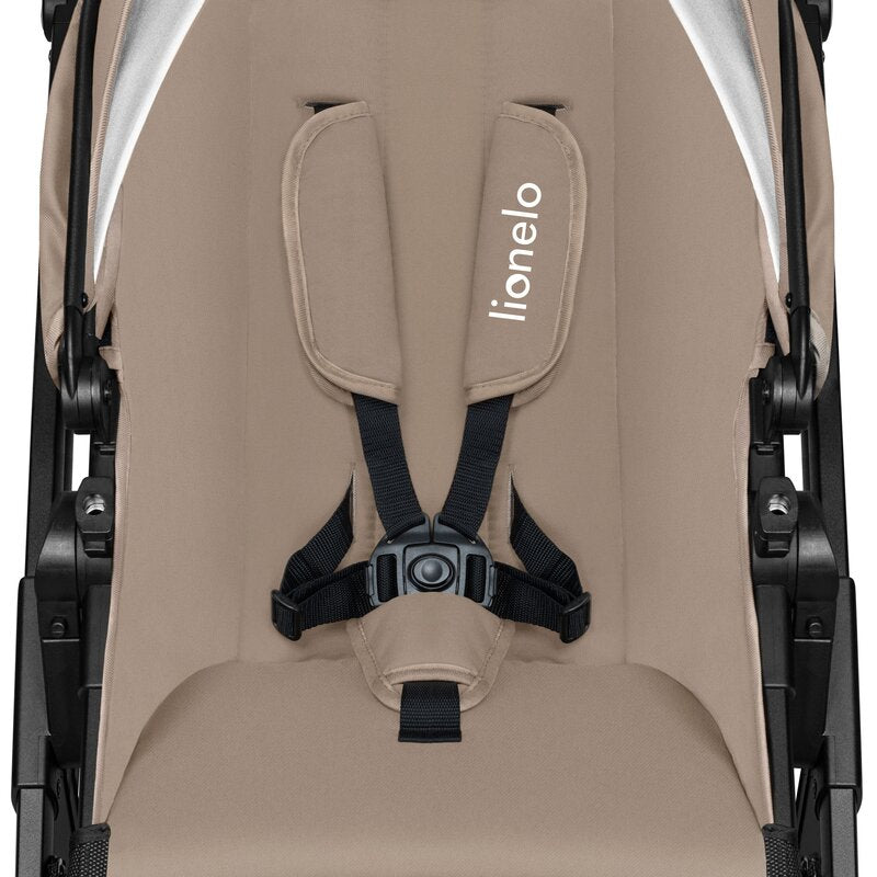 Carucior 3 in 1, Lionelo, Bianka, Transformabil, Cadru aluminiu, Cu landou si salteluta moale, Cu scoica auto, Cu multiple accesorii, Sustine 22 kg, 0 luni+, EN1466:2014+AC:2015, EN1888, Bej