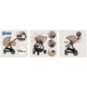 Carucior 3 in 1, Lionelo, Bianka, Transformabil, Cadru aluminiu, Cu landou si salteluta moale, Cu scoica auto, Cu multiple accesorii, Sustine 22 kg, 0 luni+, EN1466:2014+AC:2015, EN1888, Bej