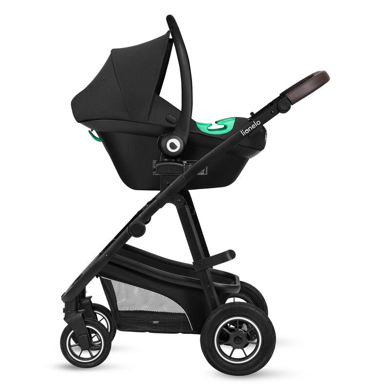 Carucior 3 in 1, Lionelo, Bianka, Transformabil, Cadru aluminiu, Cu landou si salteluta moale, Cu scoica auto, Cu multiple accesorii, Sustine 22 kg, 0 luni+, EN1466:2014+AC:2015, EN1888, Bej