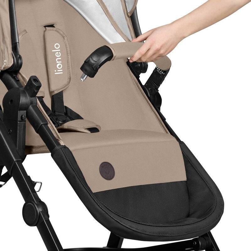 Carucior 3 in 1, Lionelo, Bianka, Transformabil, Cadru aluminiu, Cu landou si salteluta moale, Cu scoica auto, Cu multiple accesorii, Sustine 22 kg, 0 luni+, EN1466:2014+AC:2015, EN1888, Bej - gogobaby.ro