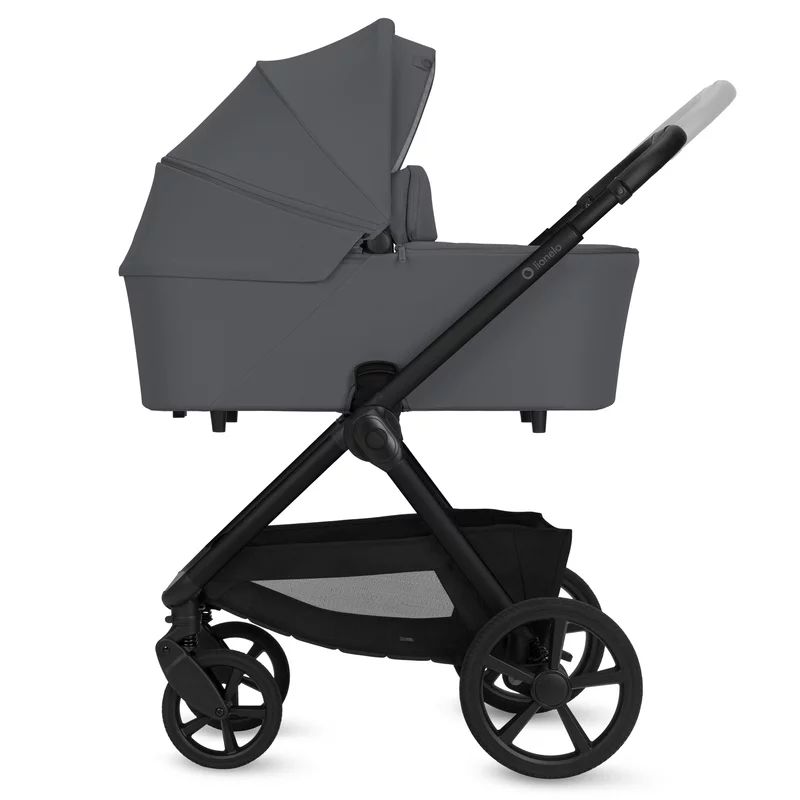 Carucior 3 in 1, Lionelo, Carmine, Cu scoica ADAC, Landou anti-reflux, Salteluta ventilata, Reglare spatar in 3 pozitii, Suport de picioare in 3 pozitii, Maner reglabil in 5 pozitii, Sustine 22 kg, Cu accesorii, 0 luni+, Gri