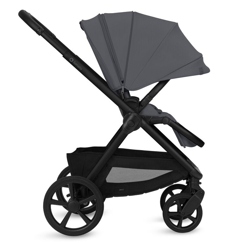 Carucior 3 in 1, Lionelo, Carmine, Cu scoica ADAC, Landou anti-reflux, Salteluta ventilata, Reglare spatar in 3 pozitii, Suport de picioare in 3 pozitii, Maner reglabil in 5 pozitii, Sustine 22 kg, Cu accesorii, 0 luni+, Gri
