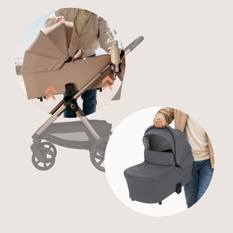 Carucior 3 in 1, Lionelo, Carmine, Cu scoica ADAC, Landou anti-reflux, Salteluta ventilata, Reglare spatar in 3 pozitii, Suport de picioare in 3 pozitii, Maner reglabil in 5 pozitii, Sustine 22 kg, Cu accesorii, 0 luni+, Gri