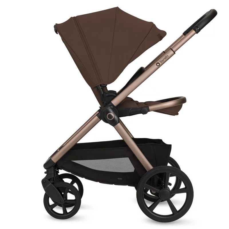 Carucior 3 in 1, Lionelo, Carmine, Cu scoica ADAC, Landou anti-reflux, Salteluta ventilata, Reglare spatar in 3 pozitii, Suport de picioare in 3 pozitii, Maner reglabil in 5 pozitii, Sustine 22 kg, Cu accesorii, 0 luni+, Ciocolatiu