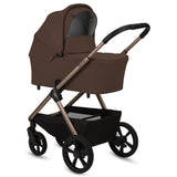 Carucior 3 in 1, Lionelo, Carmine, Cu scoica ADAC, Landou anti-reflux, Salteluta ventilata, Reglare spatar in 3 pozitii, Suport de picioare in 3 pozitii, Maner reglabil in 5 pozitii, Sustine 22 kg, Cu accesorii, 0 luni+, Ciocolatiu