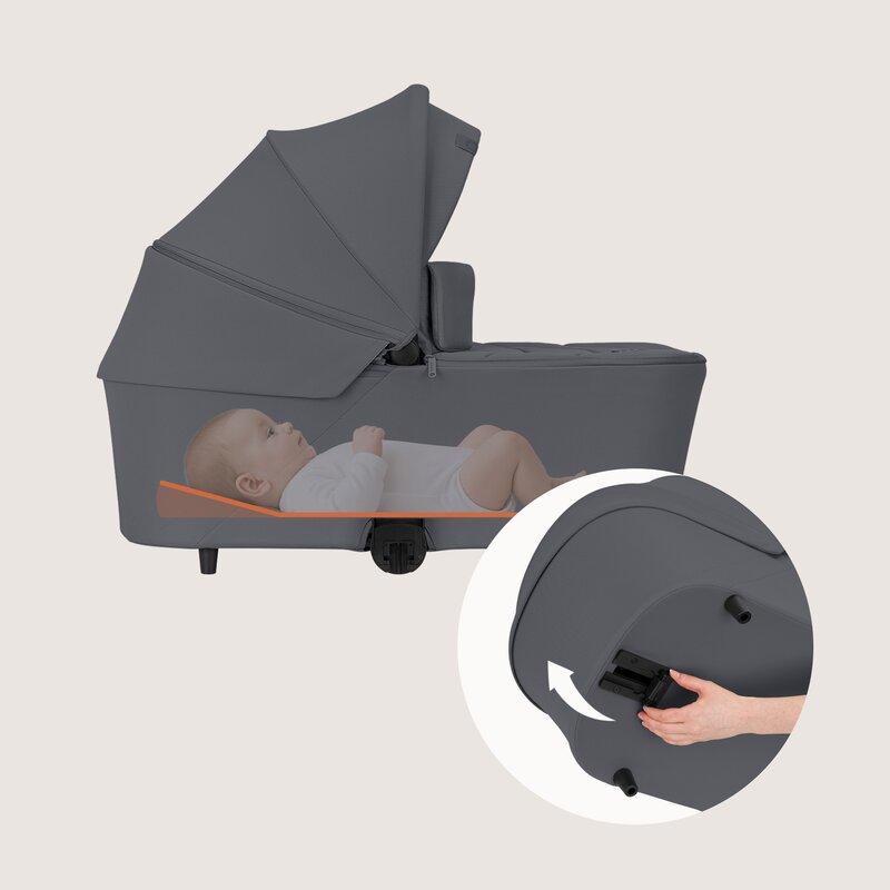 Carucior 3 in 1, Lionelo, Carmine, Cu scoica ADAC, Landou anti-reflux, Salteluta ventilata, Reglare spatar in 3 pozitii, Suport de picioare in 3 pozitii, Maner reglabil in 5 pozitii, Sustine 22 kg, Cu accesorii, 0 luni+, Gri
