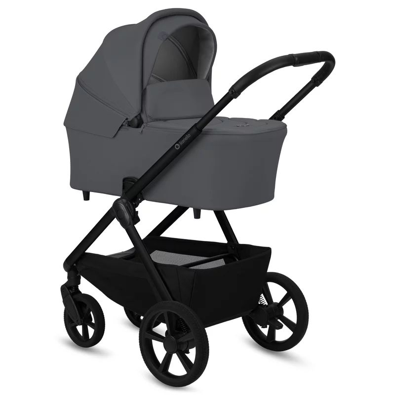 Carucior 3 in 1, Lionelo, Carmine, Cu scoica ADAC, Landou anti-reflux, Salteluta ventilata, Reglare spatar in 3 pozitii, Suport de picioare in 3 pozitii, Maner reglabil in 5 pozitii, Sustine 22 kg, Cu accesorii, 0 luni+, Gri