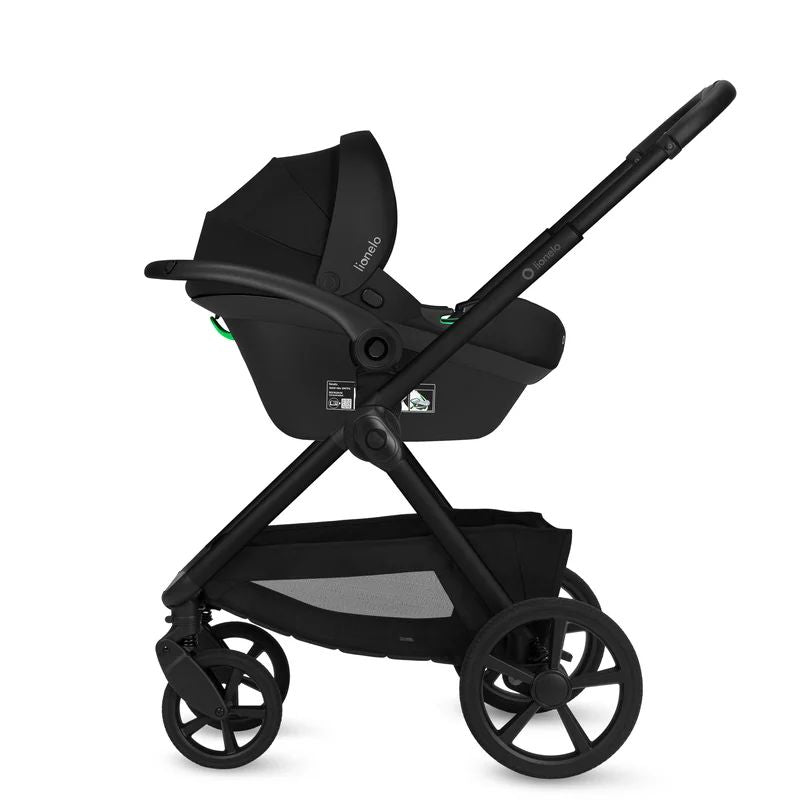 Carucior 3 in 1, Lionelo, Carmine, Cu scoica ADAC, Landou anti-reflux, Salteluta ventilata, Reglare spatar in 3 pozitii, Suport de picioare in 3 pozitii, Maner reglabil in 5 pozitii, Sustine 22 kg, Cu accesorii, 0 luni+, Gri