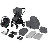 Carucior 3 in 1, Lionelo, Carmine, Cu scoica ADAC, Landou anti-reflux, Salteluta ventilata, Reglare spatar in 3 pozitii, Suport de picioare in 3 pozitii, Maner reglabil in 5 pozitii, Sustine 22 kg, Cu accesorii, 0 luni+, Gri