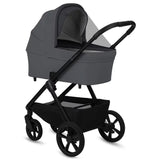 Carucior 3 in 1, Lionelo, Carmine, Cu scoica ADAC, Landou anti-reflux, Salteluta ventilata, Reglare spatar in 3 pozitii, Suport de picioare in 3 pozitii, Maner reglabil in 5 pozitii, Sustine 22 kg, Cu accesorii, 0 luni+, Gri