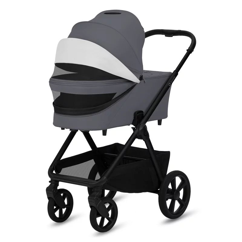 Carucior 3 in 1, Lionelo, Carmine, Cu scoica ADAC, Landou anti-reflux, Salteluta ventilata, Reglare spatar in 3 pozitii, Suport de picioare in 3 pozitii, Maner reglabil in 5 pozitii, Sustine 22 kg, Cu accesorii, 0 luni+, Gri