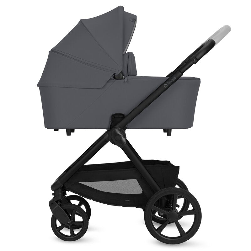 Carucior 3 in 1, Lionelo, Carmine, Cu scoica ADAC, Landou anti-reflux, Salteluta ventilata, Reglare spatar in 3 pozitii, Suport de picioare in 3 pozitii, Maner reglabil in 5 pozitii, Sustine 22 kg, Cu accesorii, 0 luni+, Gri