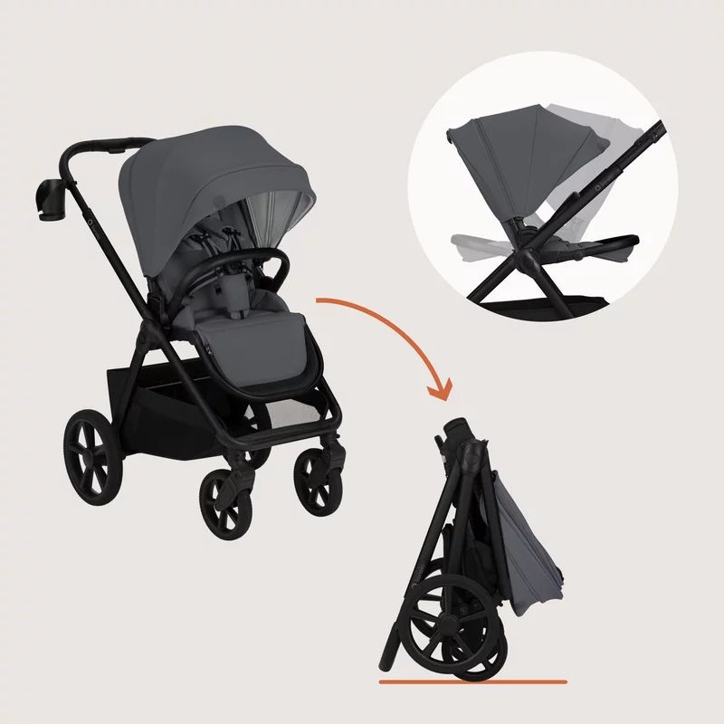Carucior 3 in 1, Lionelo, Carmine, Cu scoica ADAC, Landou anti-reflux, Salteluta ventilata, Reglare spatar in 3 pozitii, Suport de picioare in 3 pozitii, Maner reglabil in 5 pozitii, Sustine 22 kg, Cu accesorii, 0 luni+, Gri