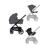Carucior 3 in 1, Lionelo, Carmine, Cu scoica ADAC, Landou anti-reflux, Salteluta ventilata, Reglare spatar in 3 pozitii, Suport de picioare in 3 pozitii, Maner reglabil in 5 pozitii, Sustine 22 kg, Cu accesorii, 0 luni+, Gri