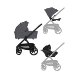 Carucior 3 in 1, Lionelo, Carmine, Cu scoica ADAC, Landou anti-reflux, Salteluta ventilata, Reglare spatar in 3 pozitii, Suport de picioare in 3 pozitii, Maner reglabil in 5 pozitii, Sustine 22 kg, Cu accesorii, 0 luni+, Gri