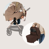 Carucior 3 in 1, Lionelo, Carmine, Cu scoica ADAC, Landou anti-reflux, Salteluta ventilata, Reglare spatar in 3 pozitii, Suport de picioare in 3 pozitii, Maner reglabil in 5 pozitii, Sustine 22 kg, Cu accesorii, 0 luni+, Ciocolatiu