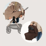 Carucior 3 in 1, Lionelo, Carmine, Cu scoica ADAC, Landou anti-reflux, Salteluta ventilata, Reglare spatar in 3 pozitii, Suport de picioare in 3 pozitii, Maner reglabil in 5 pozitii, Sustine 22 kg, Cu accesorii, 0 luni+, Ciocolatiu