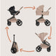 Carucior 3 in 1, Lionelo, Freya, Cu scoica ADAC, Landou si salteluta ventilate, Pliabil, Reglare spatar in 3 pozitii, Suport de picioare in 4 pozitii, Maner reglabil in 3 pozitii, Sustine 22 kg, Cu accesorii, 0 luni+, Bej