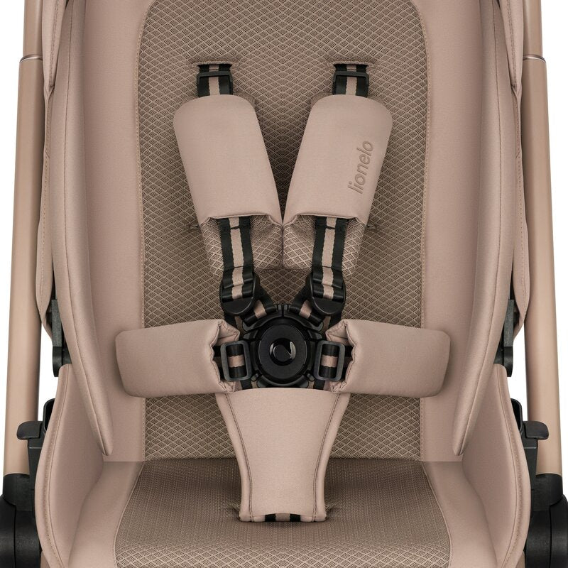 Carucior 3 in 1, Lionelo, Freya, Cu scoica ADAC, Landou si salteluta ventilate, Pliabil, Reglare spatar in 3 pozitii, Suport de picioare in 4 pozitii, Maner reglabil in 3 pozitii, Sustine 22 kg, Cu accesorii, 0 luni+, Bej