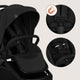 Carucior 3 in 1, Lionelo, Freya, Cu scoica ADAC, Landou si salteluta ventilate, Pliabil, Reglare spatar in 3 pozitii, Suport de picioare in 4 pozitii, Maner reglabil in 3 pozitii, Sustine 22 kg, Cu accesorii, 0 luni+, Negru