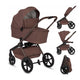 Carucior 3 in 1, Lionelo, Freya, Cu scoica ADAC, Landou si salteluta ventilate, Pliabil, Reglare spatar in 3 pozitii, Suport de picioare in 4 pozitii, Maner reglabil in 3 pozitii, Sustine 22 kg, Cu accesorii, 0 luni+, Maro