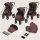 Carucior 3 in 1, Lionelo, Freya, Cu scoica ADAC, Landou si salteluta ventilate, Pliabil, Reglare spatar in 3 pozitii, Suport de picioare in 4 pozitii, Maner reglabil in 3 pozitii, Sustine 22 kg, Cu accesorii, 0 luni+, Maro