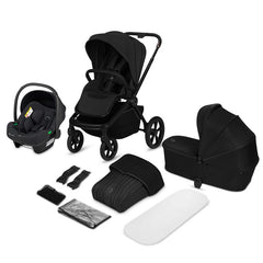 Carucior 3 in 1, Lionelo, Freya, Cu scoica ADAC, Landou si salteluta ventilate, Pliabil, Reglare spatar in 3 pozitii, Suport de picioare in 4 pozitii, Maner reglabil in 3 pozitii, Sustine 22 kg, Cu accesorii, 0 luni+, Negru