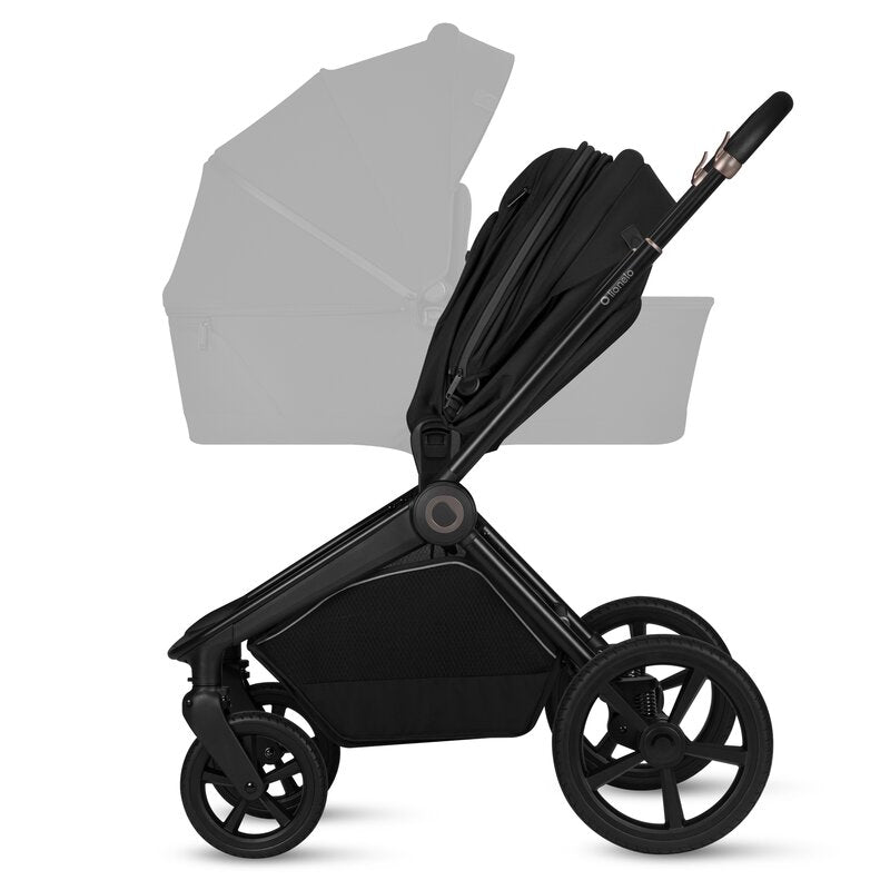 Carucior 3 in 1, Lionelo, Freya, Cu scoica ADAC, Landou si salteluta ventilate, Pliabil, Reglare spatar in 3 pozitii, Suport de picioare in 4 pozitii, Maner reglabil in 3 pozitii, Sustine 22 kg, Cu accesorii, 0 luni+, Negru